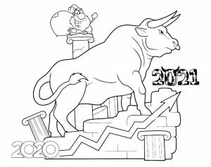 Новогодние Раскраски С Быками И Коровами 2021