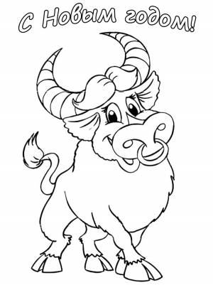 Бык раскраска для детей