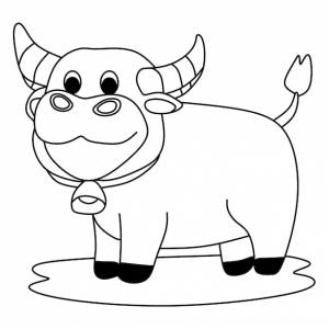 Раскраски страницы алфавиты животных мультяшный бык