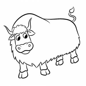 Раскраска Пушистый бык
