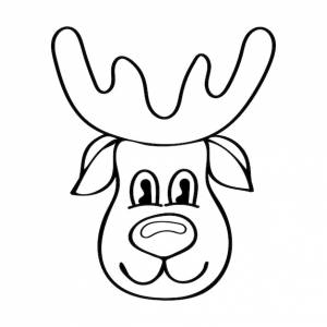 Раскраска голова северного оленя нарисованная рукой иллюстрация искусства линии