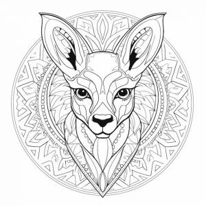 Раскраски с головой оленя и круговым дизайном генеративный ai