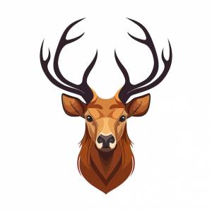 Дизайн логотипа головы оленя абстрактный рисунок оленя с рогами милый мультяшный олень