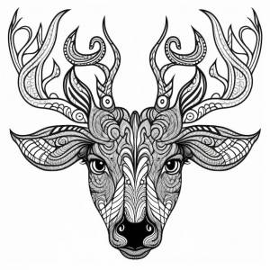 Голова оленя с узором на ней