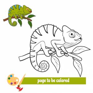 Мультяшный хамелеон раскраски картинки