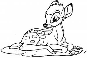 Раскраска Бэмби