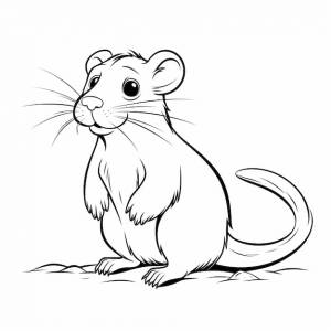 Норвежская крыса милый плоский дизайн милый ангел плоский раскраска книга каваи линия искусства