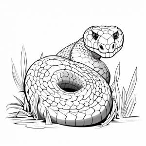 Джунгли ковер питон иллюстрации очарование плоская раскраска книга каваи линия искусства