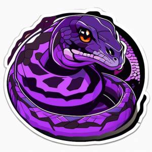 Аметистовый питон, скраб, наклейка на питон, векторная иллюстрация