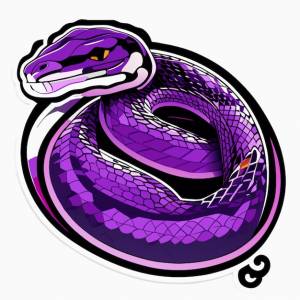Аметистовый питон, скраб, наклейка на питон, векторная иллюстрация