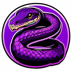 Аметистовый питон, скраб, наклейка на питон, векторная иллюстрация