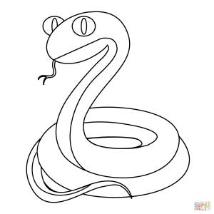 Раскраска Змея Эмодзи