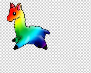 Лама Рисование Мультфильм Rainbow Dash Альпака, другие, лошадь, разное, хищник png