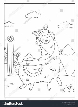 Llama Alpaca Coloring Pages Children
