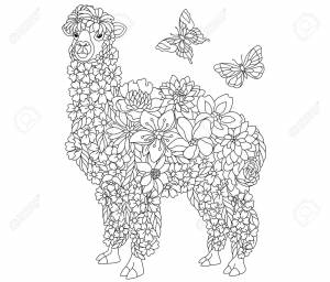 Floral Adult Coloring Book Page