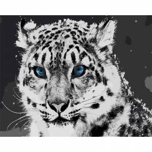 Раскраска по номерам Синеглазый ирбис картина 30х40 см на холсте Menglei