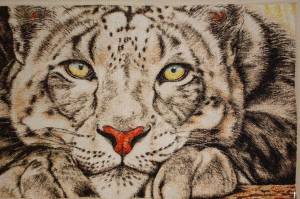 Вышитая картина Ирбис в интернет-магазине Ярмарка Мастеров по цене 6000 ₽