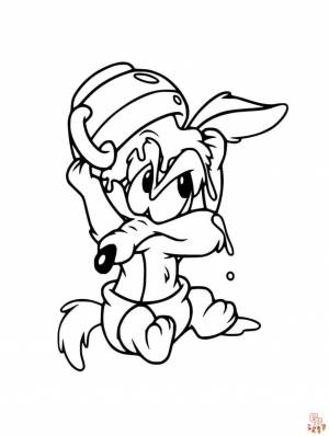 Ознакомиться the World раскраски Cute Baby Wile E Coyote