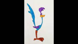 How to draw a Road Runner with markers