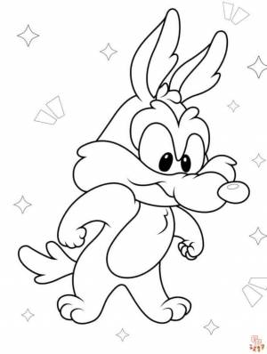 Ознакомиться the World раскраски Cute Baby Wile E Coyote