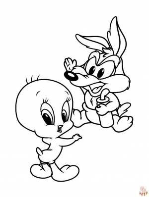Ознакомиться the World раскраски Cute Baby Wile E Coyote