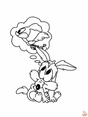Ознакомиться the World раскраски Cute Baby Wile E Coyote