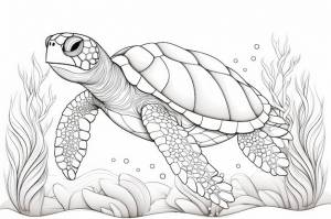 Раскраски для взрослых морская черепаха стиль мандалы геометрические тонкие линии
