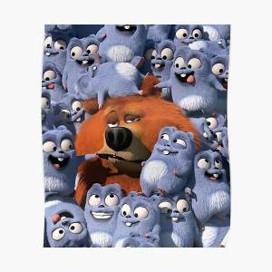 Grizzy And The lemming A Gift For Kid, постер, украшение, современное искусство, винтажная живопись, роспись, Декор, домашний смешной Принт без рамки