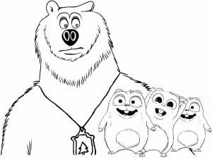 Раскраски Гризли и лемминги