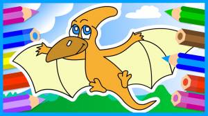 Рисуем динозавра с крыльями