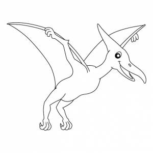 Изолированная страница раскраски птеродактиля для детей