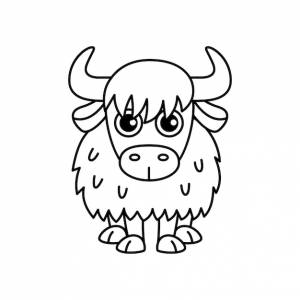 раскраски смешной улыбающийся як векторная книжка-раскраска для детской деятельности