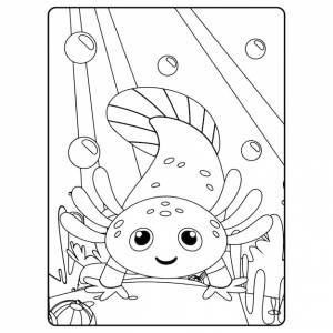 Аксолотль раскраски для детей