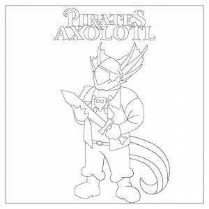 Prates аксолотль раскраска для детей