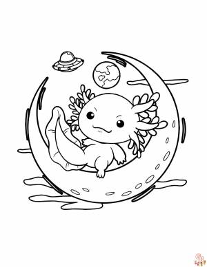 Раскраски Аксолотль для детей