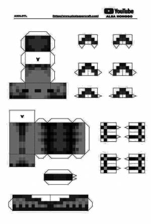Рисунки аксолотль из майнкрафта оригами