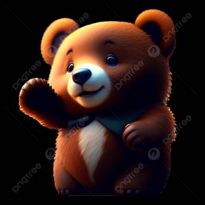 милый бурый медведь 3d рендеринг цифровых иллюстраций PNG , 3d модель милый медведь, 3d визуализация медведя, милый бурый медведь PNG картинки и пнг PSD рисунок для й загрузки