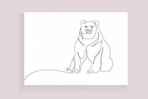 Большой старый медведь животное дикое животное штриховая графика