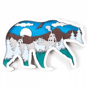 Деревянная раскраска Бурый Медведь 29х18 см