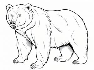 Раскраска медведь гризли для детей