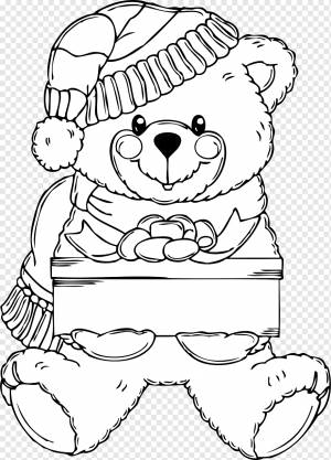 Книжка-раскраска Елочное украшение Медведь, Рождество, белый, млекопитающее, ребенок png