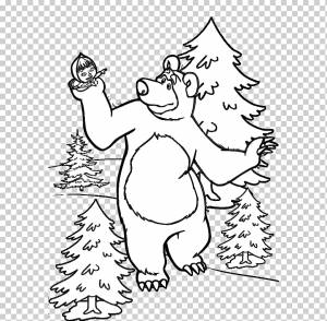 панда раскраска png