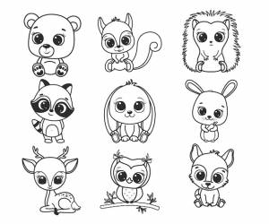 Коллекция милых мультяшных лесных животных