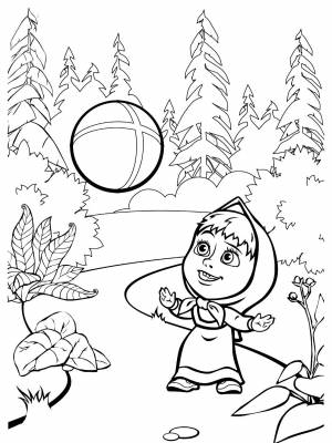 Раскраска Маша и Медведь картинка