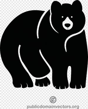 черный медведь графика, png