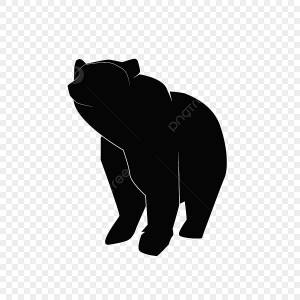 Силуэт большого самца черного медведя клипарт PNG , черный клипарт, черный медведь, Силуэт PNG картинки и пнг рисунок для й загрузки