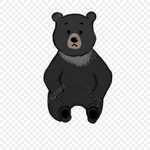 Сидящий черный медведь PNG , черный клипарт, прекрасный, мультфильм PNG картинки и пнг PSD рисунок для й загрузки