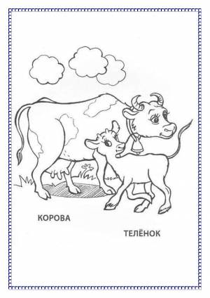 Раскраски «Домашние животные и их детёныши»