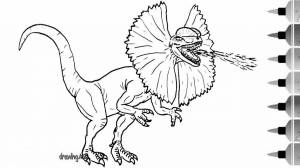 Раскраски Дилофозавр