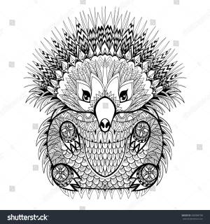 Hand Drawn Tribal Totem Echidna Australian
